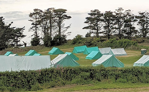 View across Pelistry campsite, Isles of Scilly